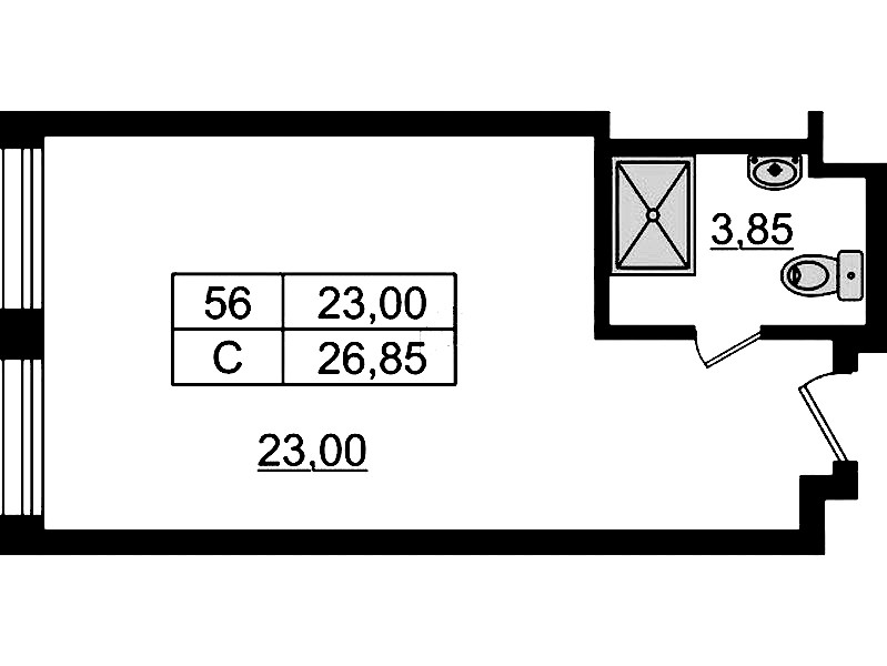Квартира студия 27.04 м², 9/9 эт., Апарт-отель «Апарт отель Well»